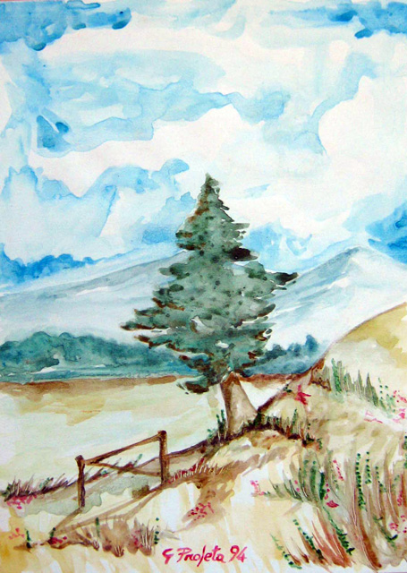 Paesaggio con albero