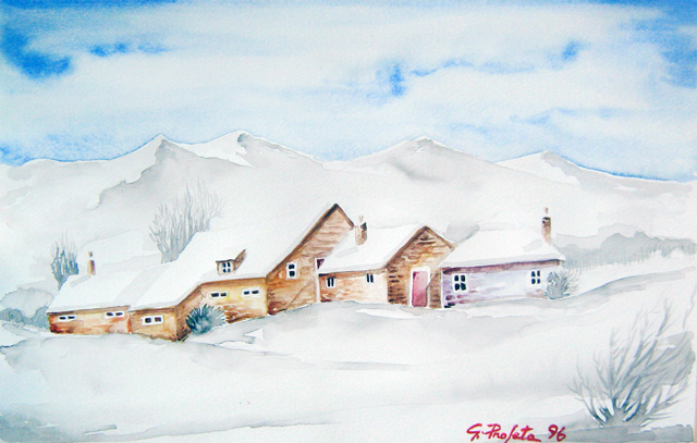 Borgo con neve
