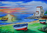 Tramonto a Sant'Elia 2016 cm 61×42 | olio su tela